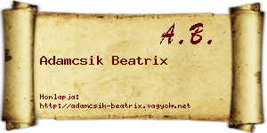 Adamcsik Beatrix névjegykártya