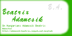 beatrix adamcsik business card
